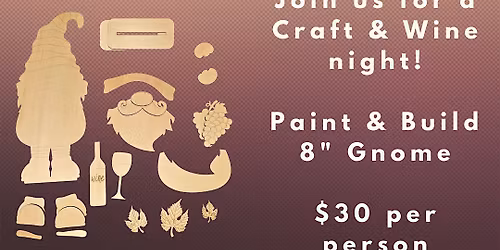 CxC - Craft & Wine Night: Paint an 8" Gnome