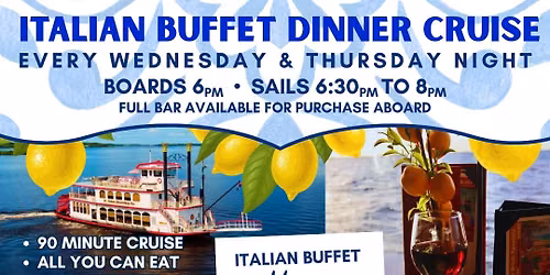 Italian Buffet Dinner Cruise Aboard the Barbara Lee