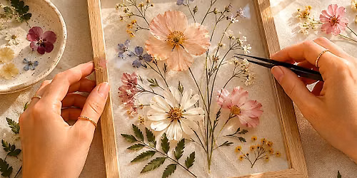 Petals & Pour: A Pressed Flower Workshop at Drum Roll Wine