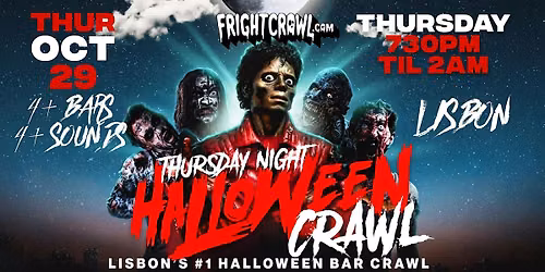 The Fright Crawl | Lisbon Halloween Bar Crawl 2026 | Thursday, October 29