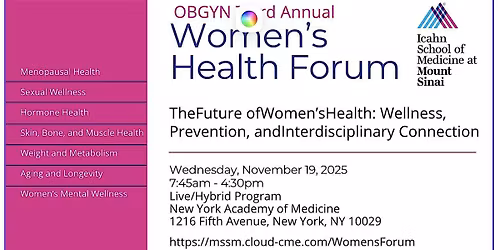 Mount Sinai Women's Health Forum 2026