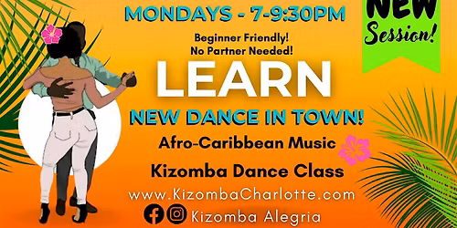 NEW!!!Kizomba Dance Class  - Beginner Friendly - Afro-Caribbean Music