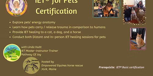 IET for Pets Certification, in York Maine