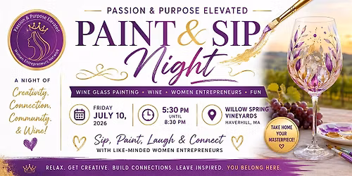 Paint & Sip Night: Wine Glass Painting, Wine & Women Entrepreneurs