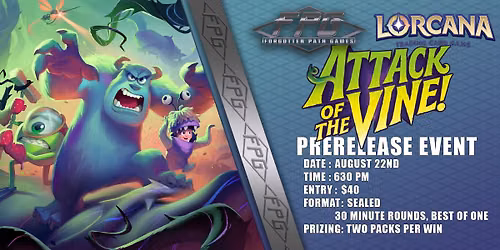 Lorcana Attack of the Vine Pre Release Event 