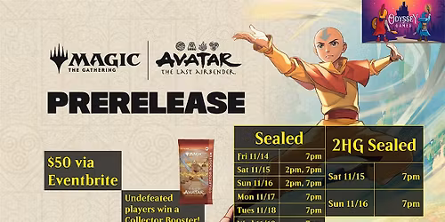 Avatar: The Last Airbender Prerelease @ Odyssey Games Pasadena
