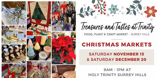 Treasures and Tastes at Trinity - Food, Plants & Craft Market in Surrey Hills VIC