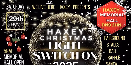 Haxey Christmas lights swich on and illuminated tractor run