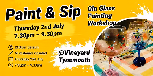 paint & Sip Gin Glass Painting Workshop