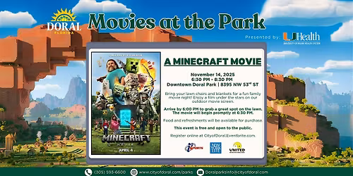 Movies at the Park ft. A Minecraft Movie