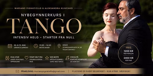 Nybegynnerkurs i Argentinsk Tango \u2013 Intensiv helg (30.\u201331. mai)