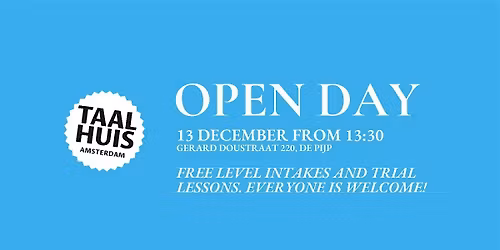 Open Day at Taalhuis Amsterdam - Free level intakes and trial lessons
