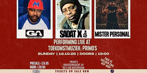 Sadat X & Grand Agent Live in Amsterdam | toekomstmuziek.venue\/Primos