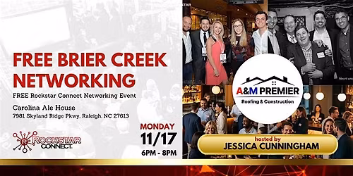 Free Brier Creek Rockstar Connect Networking Event (November, NC)