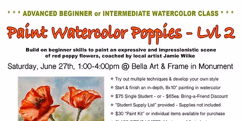 "Watercolor Poppies" - Level 2 