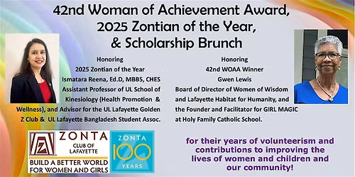 Zonta Club of Lafayette's 42nd Woman of Achievement & Scholarship Brunch