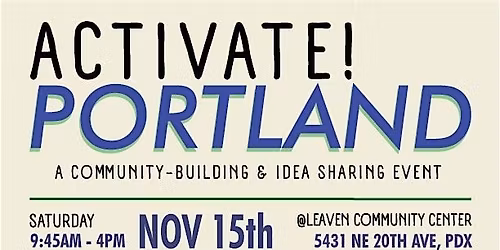 Activate Portland Community Summit Winter 2025