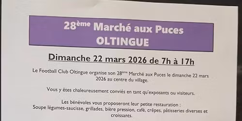 28ème MARCHE AUX PUCES DU FC OLTINGUE