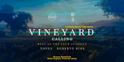 Central Palace Pres.: Vineyard Calling \/ 07.11. Szombat \/ F\u00e9nyes Borbirtok