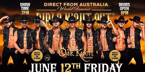 June 12th: Hillsboro, OR - Girls Night Out the Show\u00ae AUSTRALIAN TAKEOVER at Oak Knoll Winery