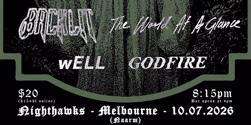 Backlit with The World At A Glance, WELL and GodFire at Nighthawks