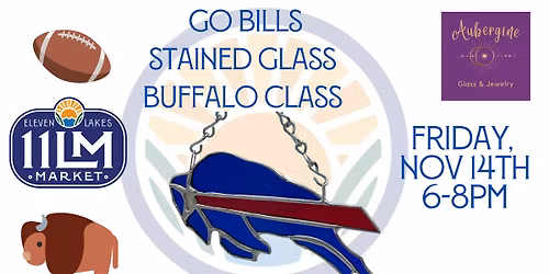 Go Bills Stained Glass Class with Aubergine