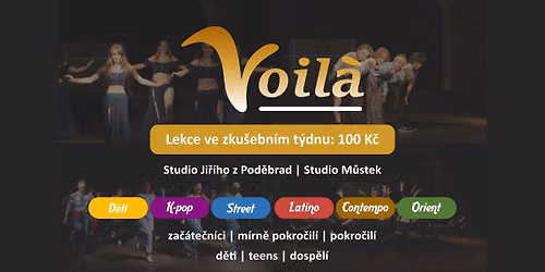 Tane\u010dn\u00ed \u0161kola Voila Praha: T\u00fdden lekc\u00ed za 100 K\u010d PODZIM 2026
