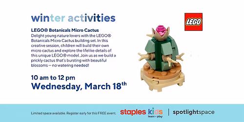 LEGO\u00ae Botanicals Micro Cactus at Staples Newmarket Store 57