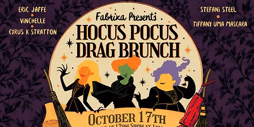 HOCUS POCUS DRAG BRUNCH at Fabrika | Halloween Drag Brunch Philadelphia