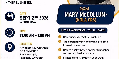 AVHCC Workshop Series: Financial Management | Business Credit\/Funding