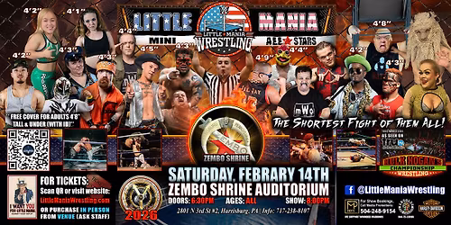 Harrisburg, PA - Little Mania Mini Wrestling @ Zembo Shrine Auditorium