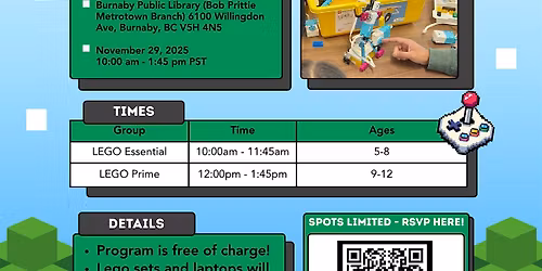 Lego Robotics Session @ BPL Metrotown Branch