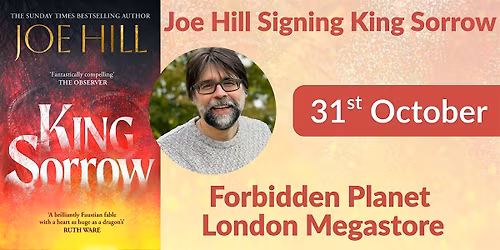 Joe Hill signing King Sorrow at the Forbidden Planet London Megastore