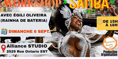 Workshop de Samba avec \u00c9gili Oliveira (Rainha de Bateria)