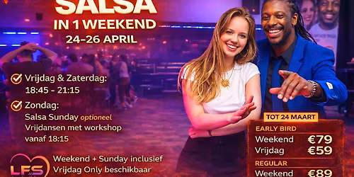 Salsa in 1 Weekend | 24\u201326 April | Beginners Bootcamp Zaandam