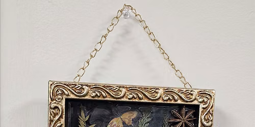 Moon lit forest Resin art with pressed greenery - Bloomin' Cottage