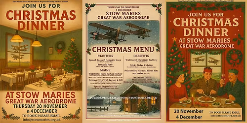 Experience Christmas lunch in a unique World War One Aerodrome
