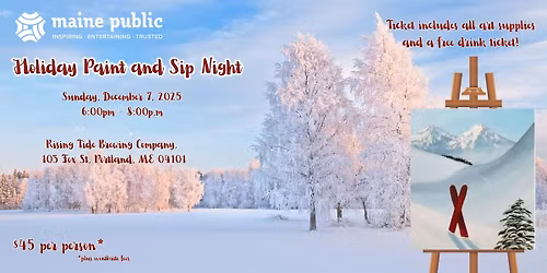 Maine Public Holiday Paint and Sip Night
