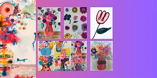 Soul Sisters Art Workshop_Best Western, Cornwall ON_FLOWER YARN PAINTING