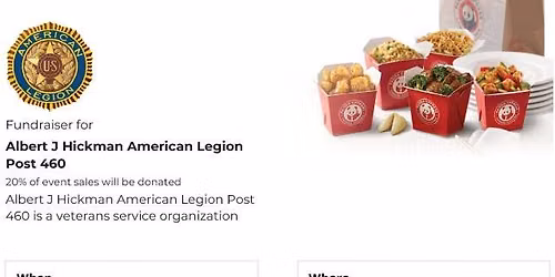 Fundraiser for Post 460 at Panda Express