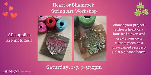 Heart or Shamrock String Art Workshop