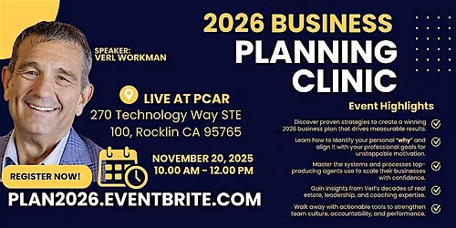 2026 Business Planning Event with THE LEGEND Verl Workman! FREE WORKBOOK!
