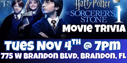 Harry Potter Trivia @ Winghouse Brandon