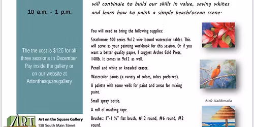 December Watercolor Classes