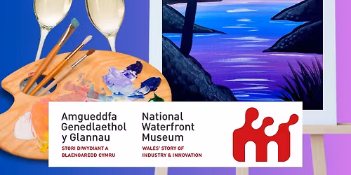 Grown Up Paint Along at The National Waterfront Museum - Purple Sunset