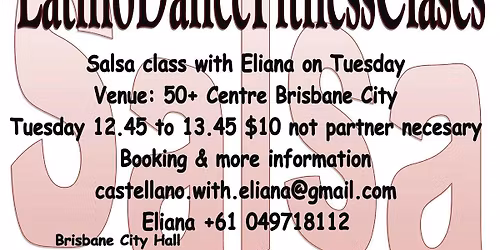 Salsa class on Tuesday with Eliana for fifty plus