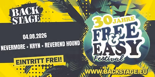 NEVERMORE + KRYN + REVEREND HOUND | FREE & EASY FESTIVAL 2026