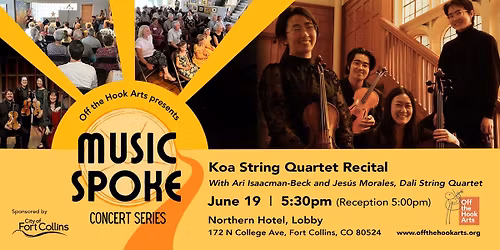 Koa String Quartet Recital Featuring Ari Isaacman-Beck and Jes\u00fas Morales, Dali String Quartet