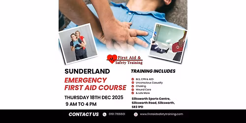 Emergency First Aid At Work Course | Level 3 |  Sunderland | Thursday 18th December 2025