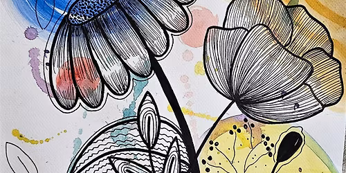 Botanical Whimsy Watercolor and Ink Painting | Heather Mattioni, instructor